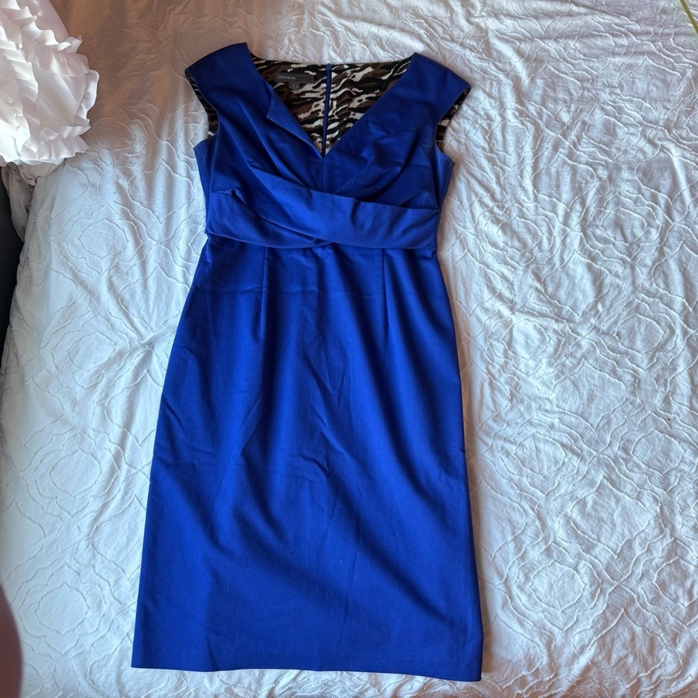 Donna Ricco Royal Blue Midi Dress Formal Wedding Guest Dress